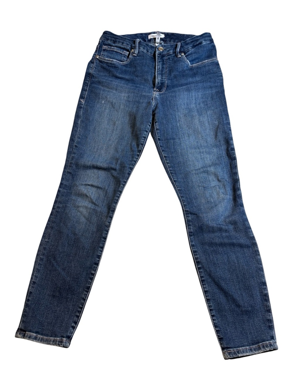 Good American Good Legs Crop Jeans Size 14 / 32 Dark Wash Stretch Skinny Denim - Picture 3 of 6